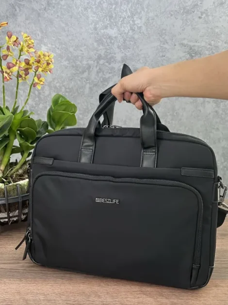 Sacoche BESTLIFE Elegant – Nylon & PU Premium, Imperméable pour Laptop 14.1