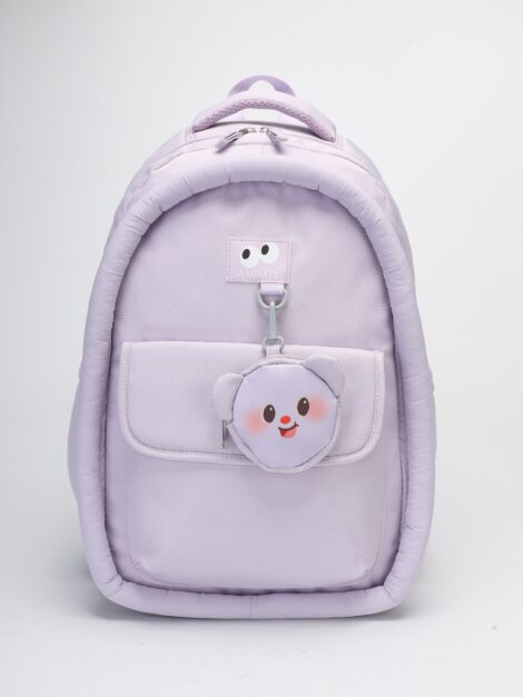 Cartable Enfant AMNAYS – Sac à Dos Scolaire avec Porte-clé Violet clair