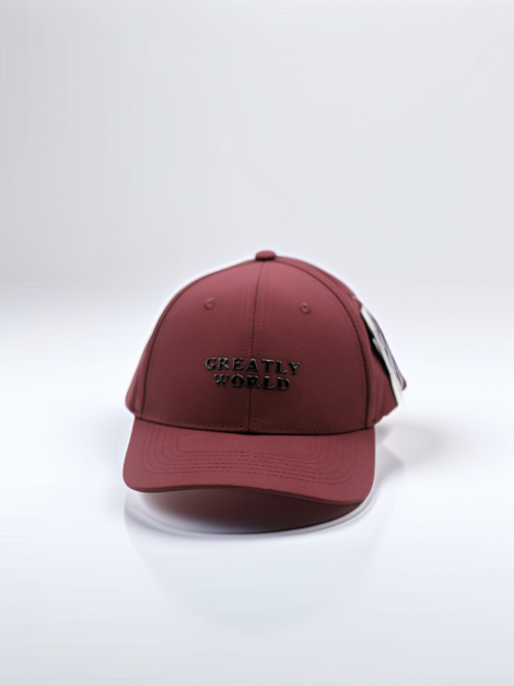 Casquette Bordeaux Greatly World Homme, Casquette Premium Rouge, Dad Hat Ajustable Style Urbain