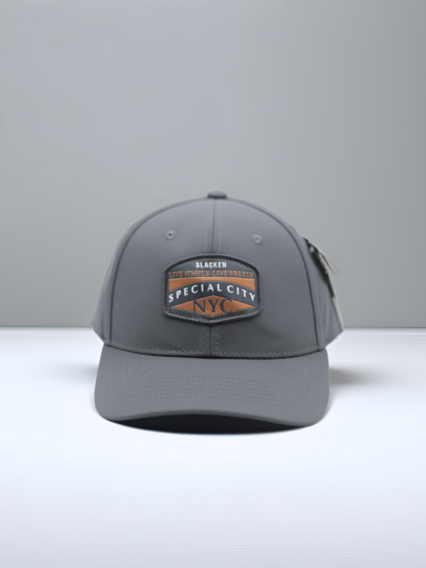 Casquette Grise Vintage NYC, Dad Hat Patch Logo, Casquette Ajustable Style Streetwear Tendance